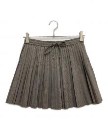 CELINE（セリーヌ）の古着「PLEATED PAJAMA MINI SKIRT」｜ブラウン