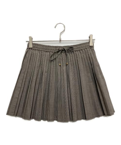 CELINE（セリーヌ）CELINE (セリーヌ) PLEATED PAJAMA MINI SKIRT ブラウン サイズ:36の古着・服飾アイテム
