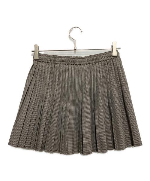 CELINE（セリーヌ）CELINE (セリーヌ) PLEATED PAJAMA MINI SKIRT ブラウン サイズ:36の古着・服飾アイテム