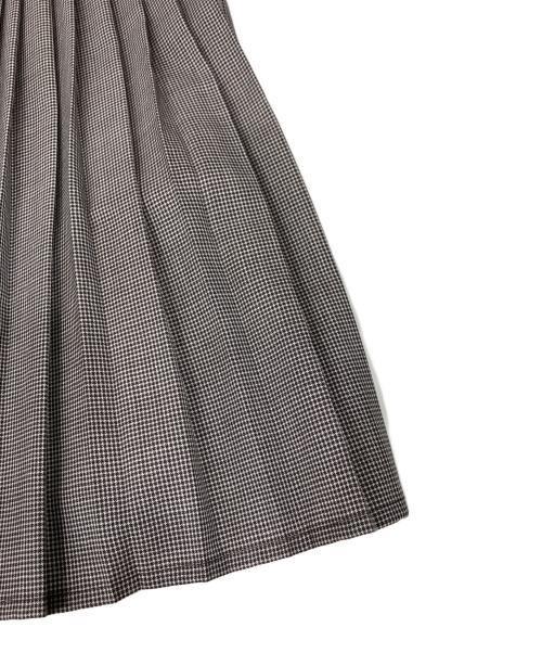 CELINE（セリーヌ）CELINE (セリーヌ) PLEATED PAJAMA MINI SKIRT ブラウン サイズ:36の古着・服飾アイテム