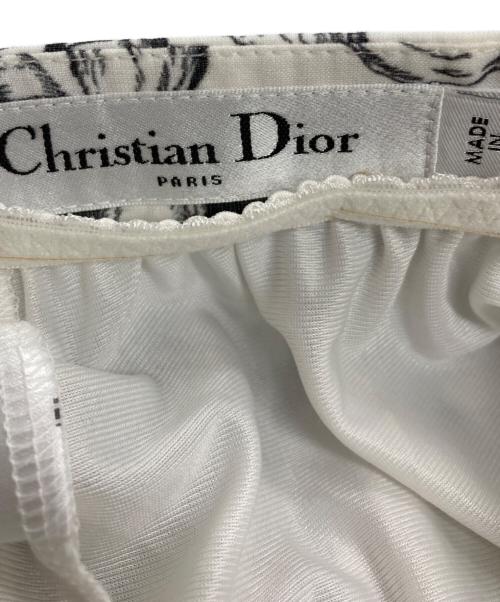 Christian Dior（クリスチャン ディオール）Christian Dior (クリスチャン ディオール) ゾディアック ティアード総柄スカート ホワイト×ブラック サイズ:SIZE 40の古着・服飾アイテム