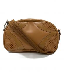 PRADA（プラダ）の古着「パンチングレザーショルダーバッグ」｜ベージュ