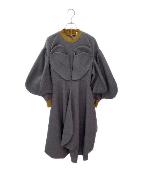 ENFOLD（エンフォルド）ENFOLD (エンフォルド) ダンボールドレス グレー サイズ:36の古着・服飾アイテム