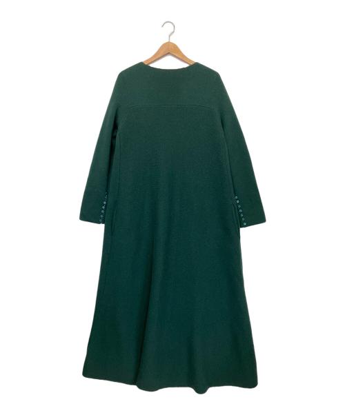 MYLAN（マイラン）MYLAN (マイラン) カシミヤノーカラーニットコート グリーン サイズ:不明の古着・服飾アイテム