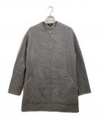 theoryセオリー）の古着「ノーカラーコート」｜グレー