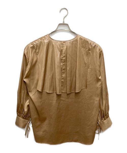 COEL（コエル）COEL (コエル) レザーライクサテンブラウス ベージュ サイズ:FREEの古着・服飾アイテム