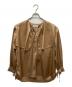 COEL（コエル）の古着「レザーライクサテンブラウス」｜ベージュ
