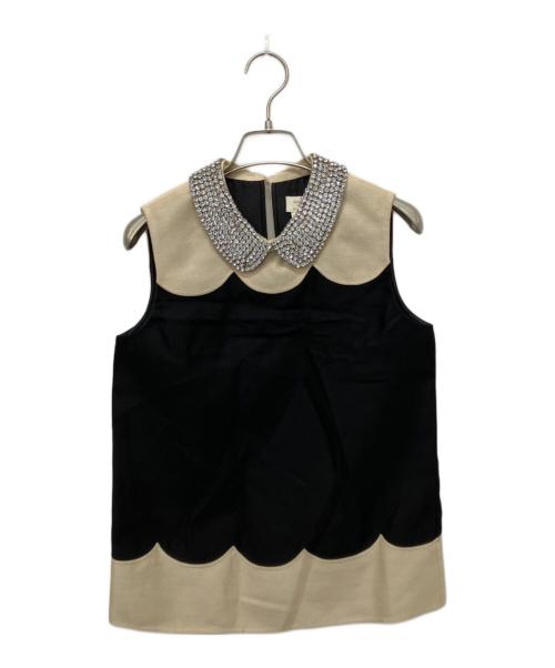 Kate Spade（ケイトスペード）Kate Spade (ケイトスペード) ビジューカラーブラウス ブラックの古着・服飾アイテム