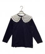 YORIヨリ）の古着「スカラップカラーロンTee」｜ネイビー