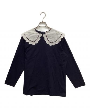 中古・古着通販】YORI (ヨリ) スカラップカラーロンTee ネイビー