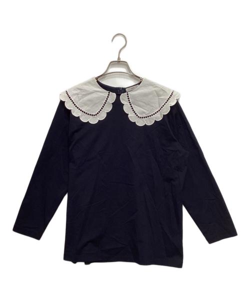 YORI（ヨリ）YORI (ヨリ) スカラップカラーロンTee ネイビー サイズ:Freeの古着・服飾アイテム