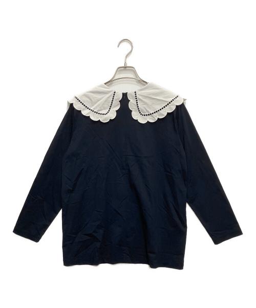 YORI（ヨリ）YORI (ヨリ) スカラップカラーロンTee ネイビー サイズ:Freeの古着・服飾アイテム