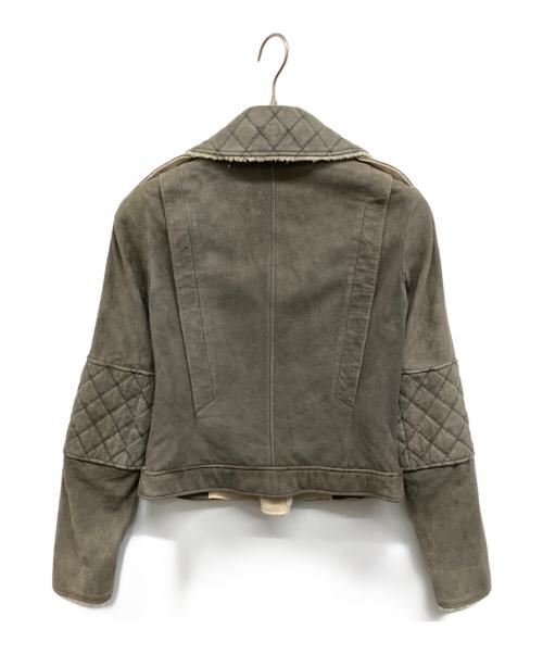 CHANEL（シャネル）CHANEL (シャネル) スウェードダブルライダースジャケット グレー サイズ:34の古着・服飾アイテム
