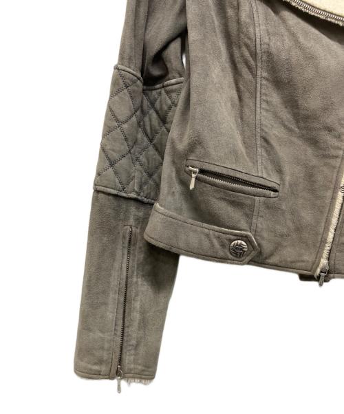 CHANEL（シャネル）CHANEL (シャネル) スウェードダブルライダースジャケット グレー サイズ:34の古着・服飾アイテム