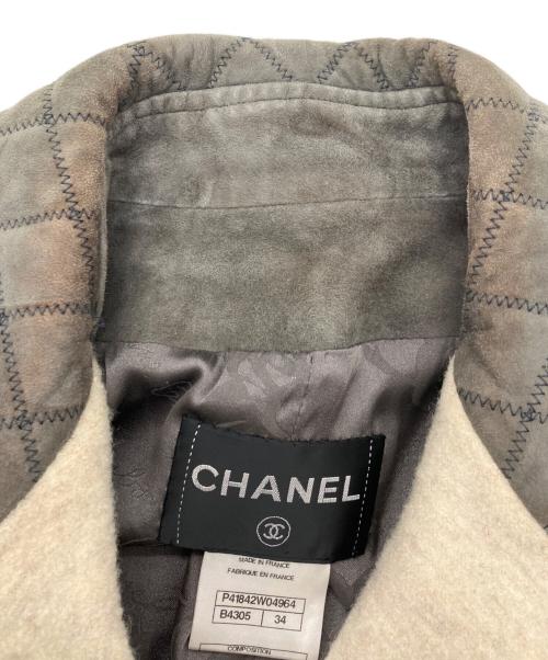CHANEL（シャネル）CHANEL (シャネル) スウェードダブルライダースジャケット グレー サイズ:34の古着・服飾アイテム