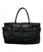 Felisiフェリージ）の古着「ナイロンレザートートバッグ」｜ブラック