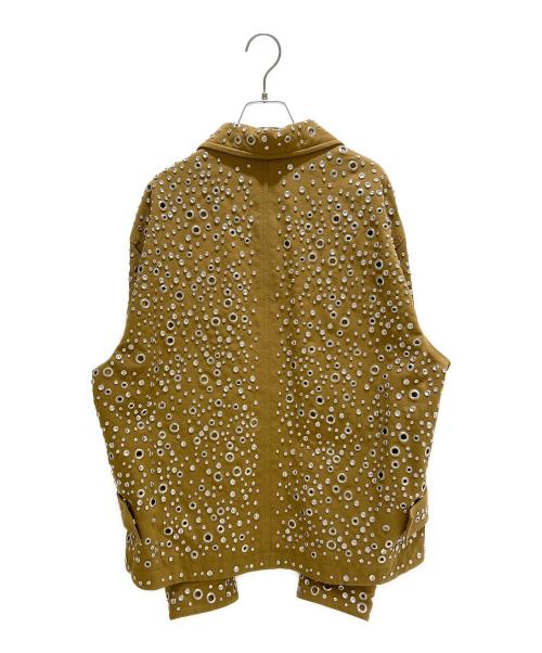 BURBERRY（バーバリー）BURBERRY (バーバリー) stud-embellished cotton shirt jacket 8092358 ベージュ サイズ:Mの古着・服飾アイテム