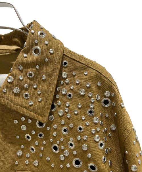 BURBERRY（バーバリー）BURBERRY (バーバリー) stud-embellished cotton shirt jacket 8092358 ベージュ サイズ:Mの古着・服飾アイテム