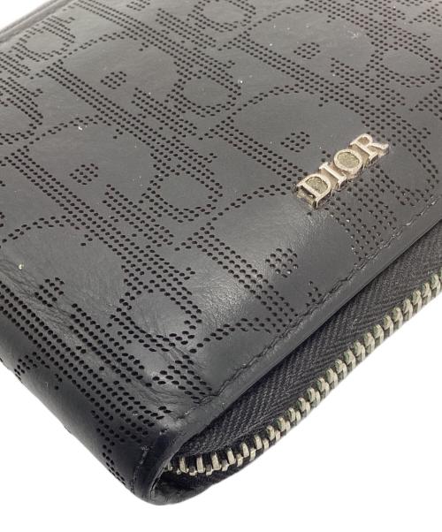 Dior（ディオール）DIOR (ディオール) ラウンドファスナーウォレット ブラックの古着・服飾アイテム