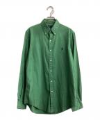 RALPH LAURENラルフローレン）の古着「classic fit garment-dyed twill shirt」｜グリーン