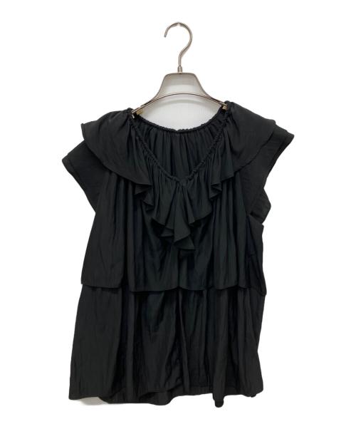 Spick and Span（スピック＆スパン）Spick and Span (スピック＆スパン) フリルレイヤーノースリブラウス ブラック サイズ:Freeの古着・服飾アイテム
