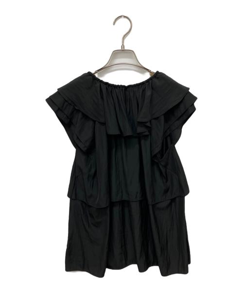 Spick and Span（スピック＆スパン）Spick and Span (スピック＆スパン) フリルレイヤーノースリブラウス ブラック サイズ:Freeの古着・服飾アイテム
