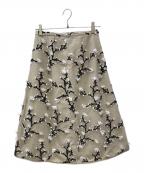 SEVEN TEN by MIHO KAWAHITOセブン テン バイ ミホ カワヒト）の古着「ツイード刺繍スカート」｜ベージュ