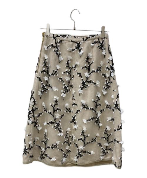 SEVEN TEN by MIHO KAWAHITO（セブン テン バイ ミホ カワヒト）SEVEN TEN by MIHO KAWAHITO (セブン テン バイ ミホ カワヒト) ツイード刺繍スカート ベージュ サイズ:Sの古着・服飾アイテム