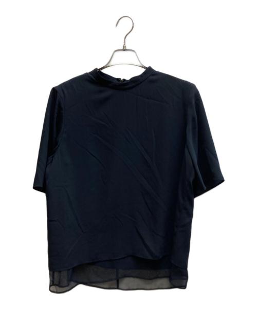 icB（アイシービー）icB (アイシービー) BackSatinAmunzen シフォンコンビブラウス ブラック サイズ:Mの古着・服飾アイテム