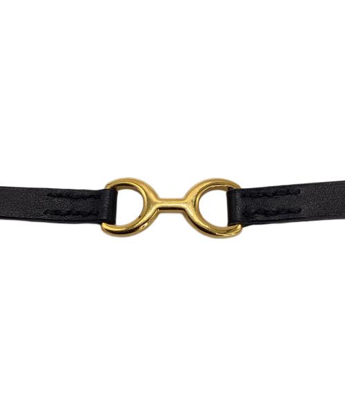 HERMES（エルメス）HERMES (エルメス) レザーブレスレット ブラックの古着・服飾アイテム