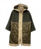 CASA FLINEカーサフライン）の古着「再生ポリエステルバイカラーコート」｜カーキ