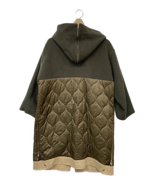 CASA FLINE（カーサフライン）CASA FLINE (カーサフライン) 再生ポリエステルバイカラーコート カーキの古着・服飾アイテム