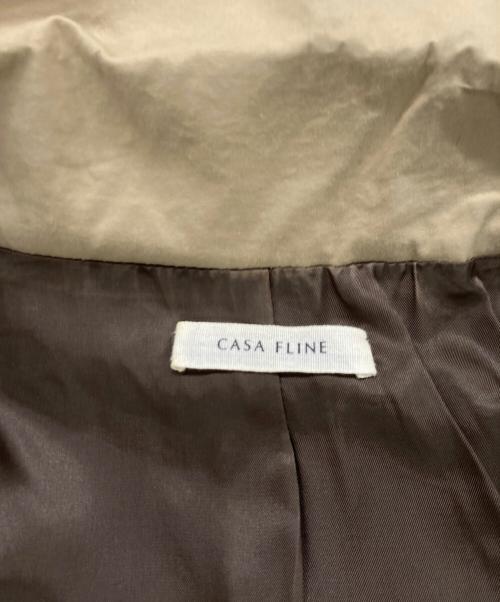 CASA FLINE（カーサフライン）CASA FLINE (カーサフライン) 再生ポリエステルバイカラーコート カーキの古着・服飾アイテム