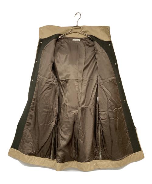 CASA FLINE（カーサフライン）CASA FLINE (カーサフライン) 再生ポリエステルバイカラーコート カーキの古着・服飾アイテム