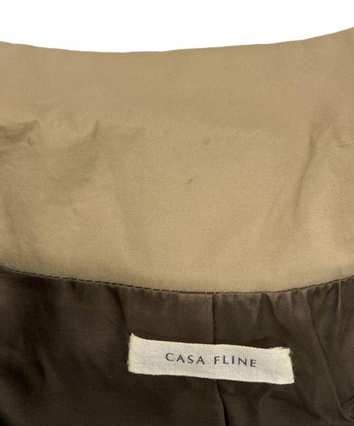 CASA FLINE（カーサフライン）CASA FLINE (カーサフライン) 再生ポリエステルバイカラーコート カーキの古着・服飾アイテム