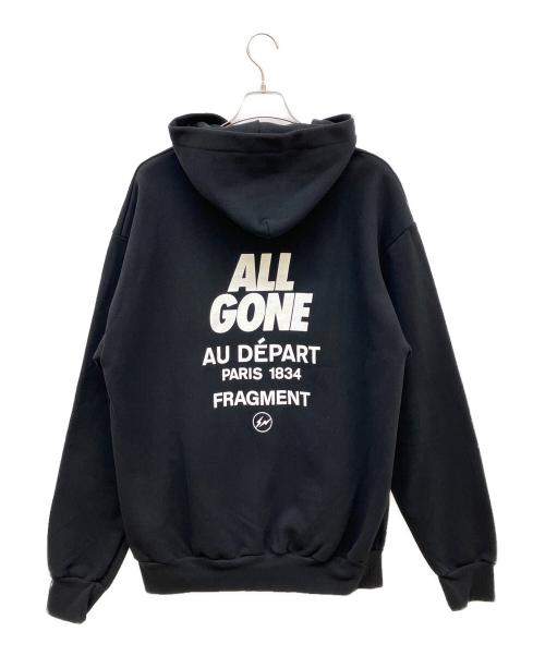 FRAGMENT DESIGN（フラグメントデザイン）FRAGMENT DESIGN (フラグメントデザイン) ALL GONE AU DEPART プルオーバーパーカー ブラック サイズ:Lの古着・服飾アイテム