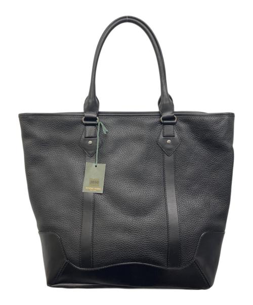 HUNTING WORLD（ハンティングワールド）HUNTING WORLD (ハンティングワールド) レザートートバッグ ブラックの古着・服飾アイテム