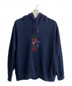 POLO RALPH LAURENポロ・ラルフローレン）の古着「パッチワークポニーフーディ」｜ネイビー