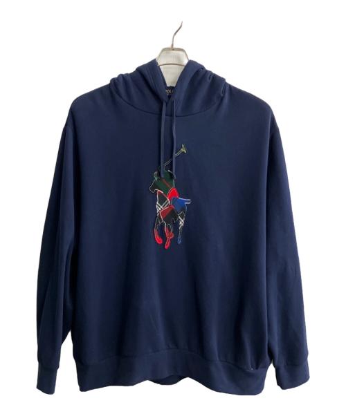 POLO RALPH LAUREN（ポロ・ラルフローレン）POLO RALPH LAUREN (ポロ・ラルフローレン) パッチワークポニーフーディ ネイビー サイズ:XXLの古着・服飾アイテム