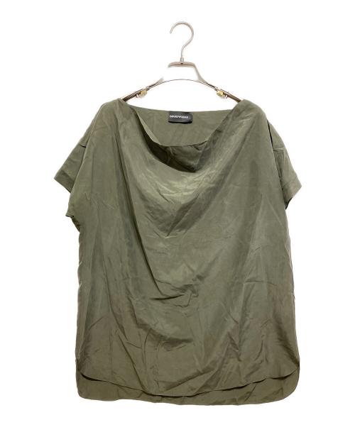 EMPORIO ARMANI（エンポリオ アルマーニ）EMPORIO ARMANI (エンポリオ アルマーニ) シルクブラウス モスグリーン サイズ:USA42の古着・服飾アイテム