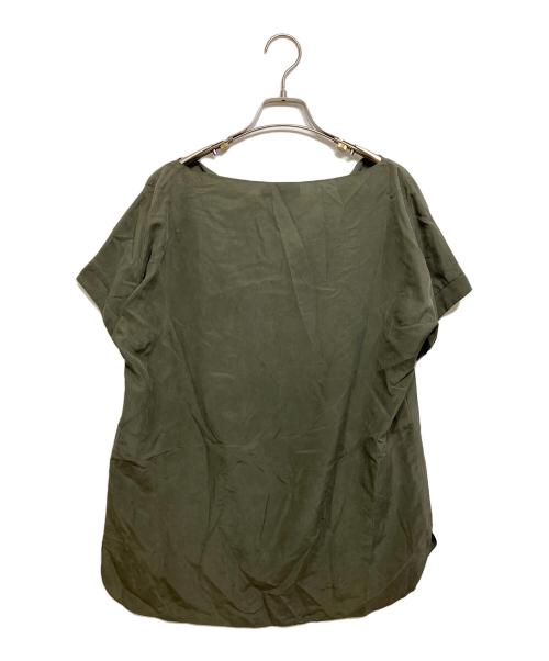 EMPORIO ARMANI（エンポリオ アルマーニ）EMPORIO ARMANI (エンポリオ アルマーニ) シルクブラウス モスグリーン サイズ:USA42の古着・服飾アイテム