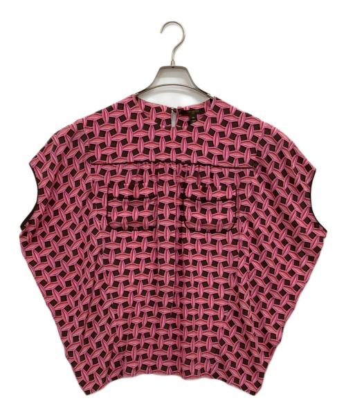 LOUIS VUITTON（ルイ ヴィトン）LOUIS VUITTON (ルイ ヴィトン) 総柄シルクブラウス ピンク サイズ:40の古着・服飾アイテム