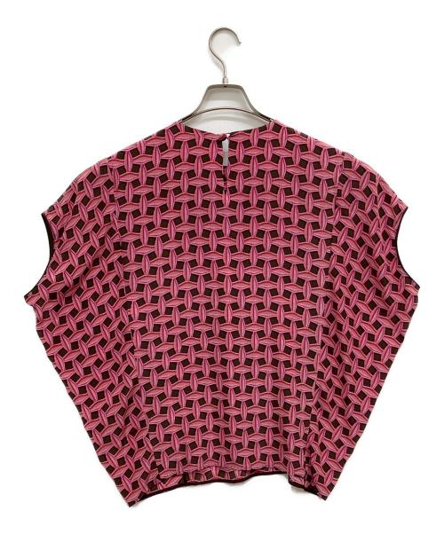 LOUIS VUITTON（ルイ ヴィトン）LOUIS VUITTON (ルイ ヴィトン) 総柄シルクブラウス ピンク サイズ:40の古着・服飾アイテム