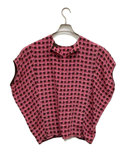 LOUIS VUITTON（ルイ ヴィトン）LOUIS VUITTON (ルイ ヴィトン) 総柄シルクブラウス ピンク サイズ:40の古着・服飾アイテム