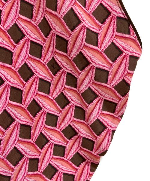 LOUIS VUITTON（ルイ ヴィトン）LOUIS VUITTON (ルイ ヴィトン) 総柄シルクブラウス ピンク サイズ:40の古着・服飾アイテム