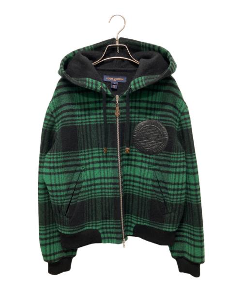 LOUIS VUITTON（ルイ ヴィトン）LOUIS VUITTON (ルイ ヴィトン) TRUNKS＆BAGS ウールアルパカフーデッドジャケット　FHVB060RE グリーン サイズ:38の古着・服飾アイテム