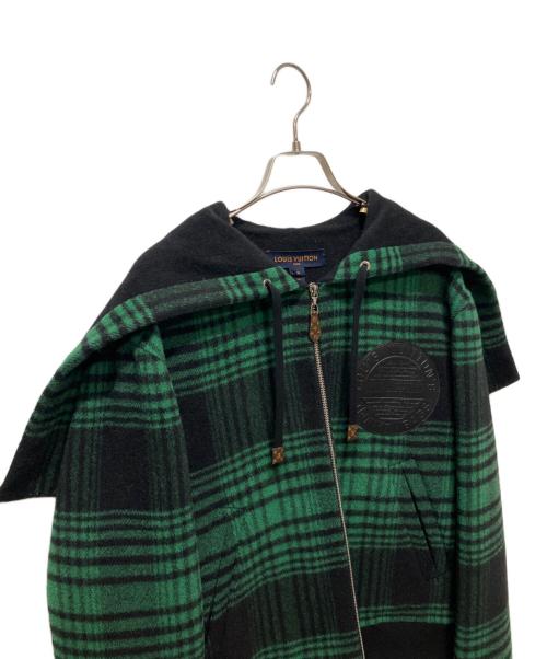 LOUIS VUITTON（ルイ ヴィトン）LOUIS VUITTON (ルイ ヴィトン) TRUNKS＆BAGS ウールアルパカフーデッドジャケット　FHVB060RE グリーン サイズ:38の古着・服飾アイテム