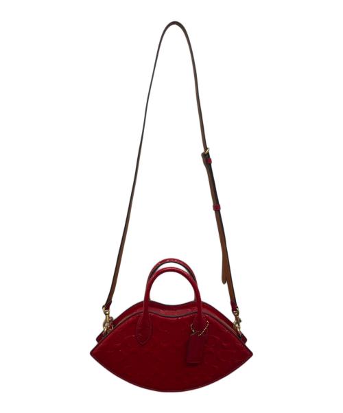 COACH（コーチ）COACH (コーチ) リップ バッグ・シグネチャー レザーショルダーバッグ レッド サイズ:下記参照の古着・服飾アイテム