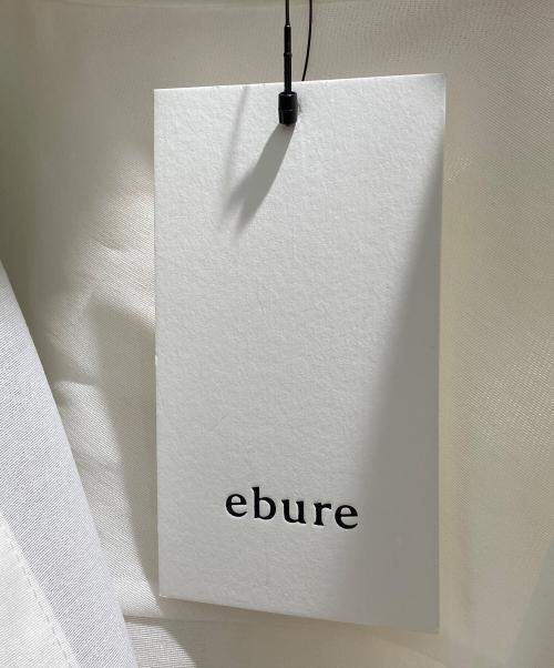 ebure（エブール）ebure (エブール) フラッフィーオーガンジー バンドカラーワンピース ホワイト サイズ:38の古着・服飾アイテム