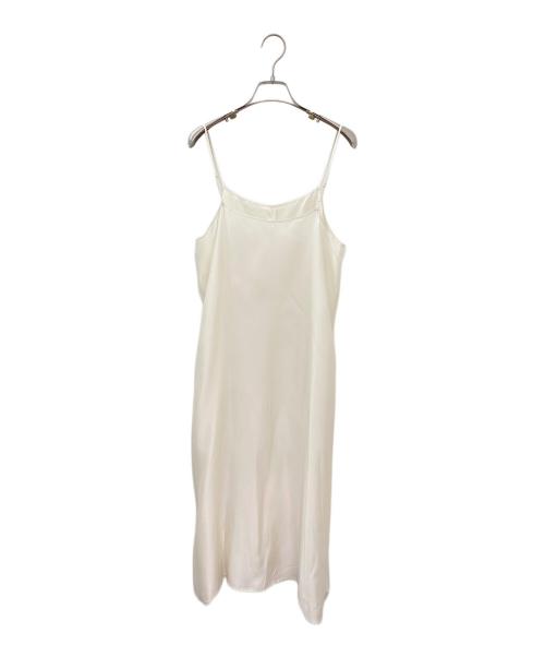 ebure（エブール）ebure (エブール) フラッフィーオーガンジー バンドカラーワンピース ホワイト サイズ:38の古着・服飾アイテム